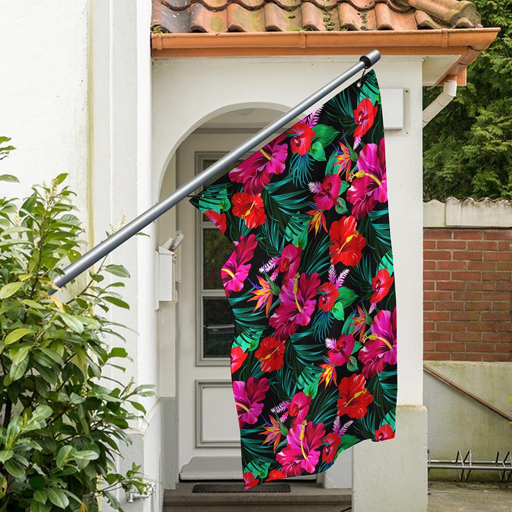 Hawaii Floral Flowers Pattern Print Polyester Flag