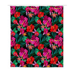Hawaii Floral Flowers Pattern Print Polyester Shower Curtain