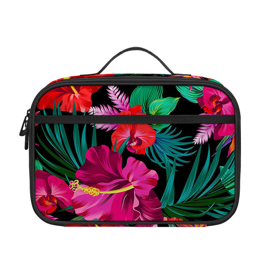 Hawaii Floral Flowers Pattern Print Portable Lunch Bag