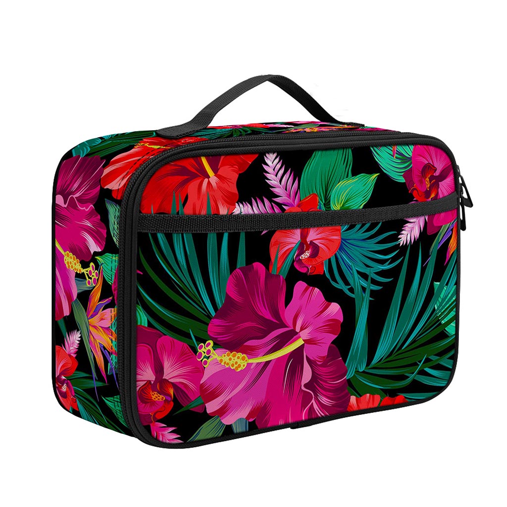 Hawaii Floral Flowers Pattern Print Portable Lunch Bag