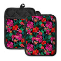 Hawaii Floral Flowers Pattern Print Pot Holders With Pocket