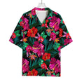 Hawaii Floral Flowers Pattern Print Rayon Hawaiian Shirt