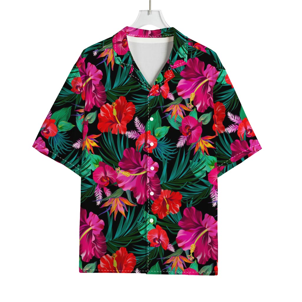 Hawaii Floral Flowers Pattern Print Rayon Hawaiian Shirt