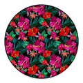 Hawaii Floral Flowers Pattern Print Round Floor Mat