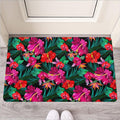 Hawaii Floral Flowers Pattern Print Rubber Doormat