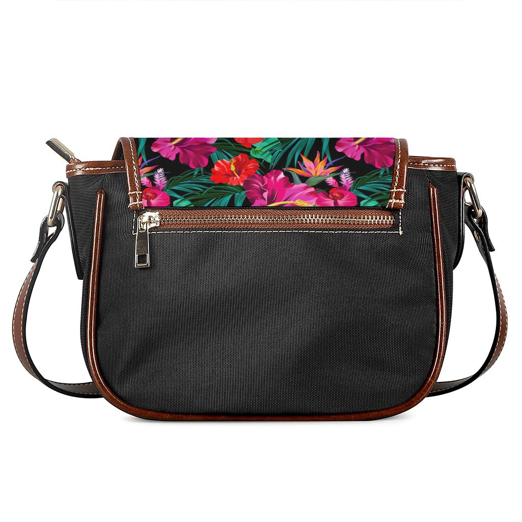 Hawaii Floral Flowers Pattern Print Saddle Bag
