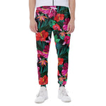 Hawaii Floral Flowers Pattern Print Scuba Joggers