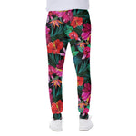 Hawaii Floral Flowers Pattern Print Scuba Joggers