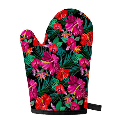 Hawaii Floral Flowers Pattern Print Single Oven Mitt