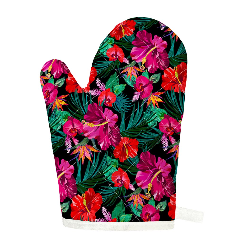 Hawaii Floral Flowers Pattern Print Single Oven Mitt