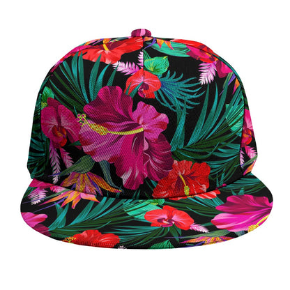 Hawaii Floral Flowers Pattern Print Snapback Cap