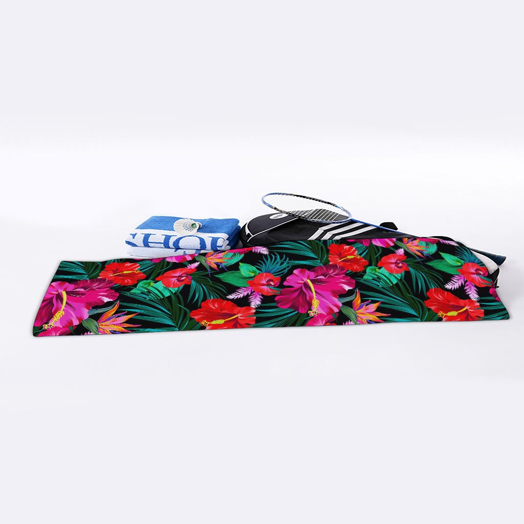 Hawaii Floral Flowers Pattern Print Sports Towel