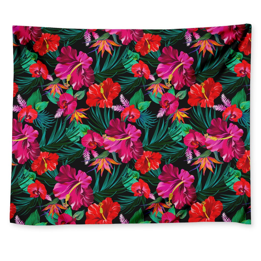 Hawaii Floral Flowers Pattern Print Tapestry