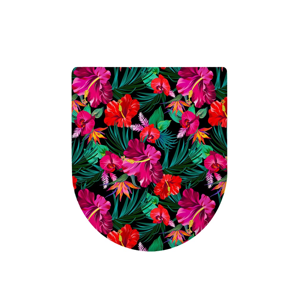 Hawaii Floral Flowers Pattern Print Toilet Lid Cover