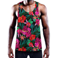 Hawaii Floral Flowers Pattern Print Men's Workout Tank Top