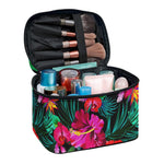 Hawaii Floral Flowers Pattern Print Travel Makeup Bag