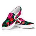 Hawaii Floral Flowers Pattern Print White Slip On Sneakers