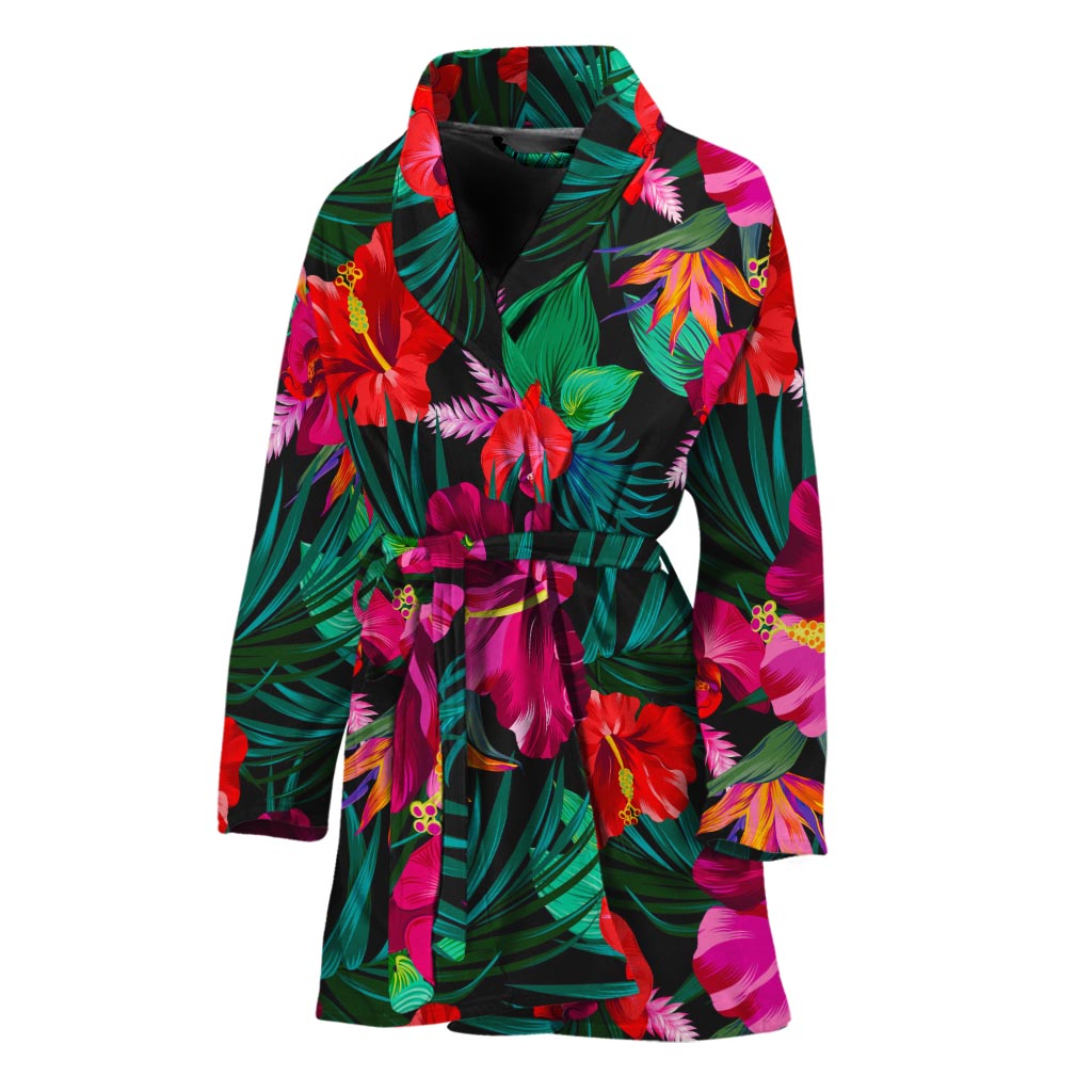 Hawaii Floral Flowers Pattern Print Women's Bathrobe