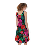 Hawaii Floral Flowers Pattern Print Women's Sleeveless Dress