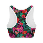 Hawaii Floral Flowers Pattern Print Women's Sports Bra