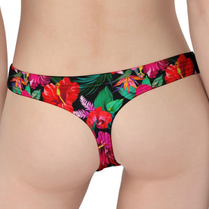 Hawaii Floral Flowers Pattern Print Women's Thong