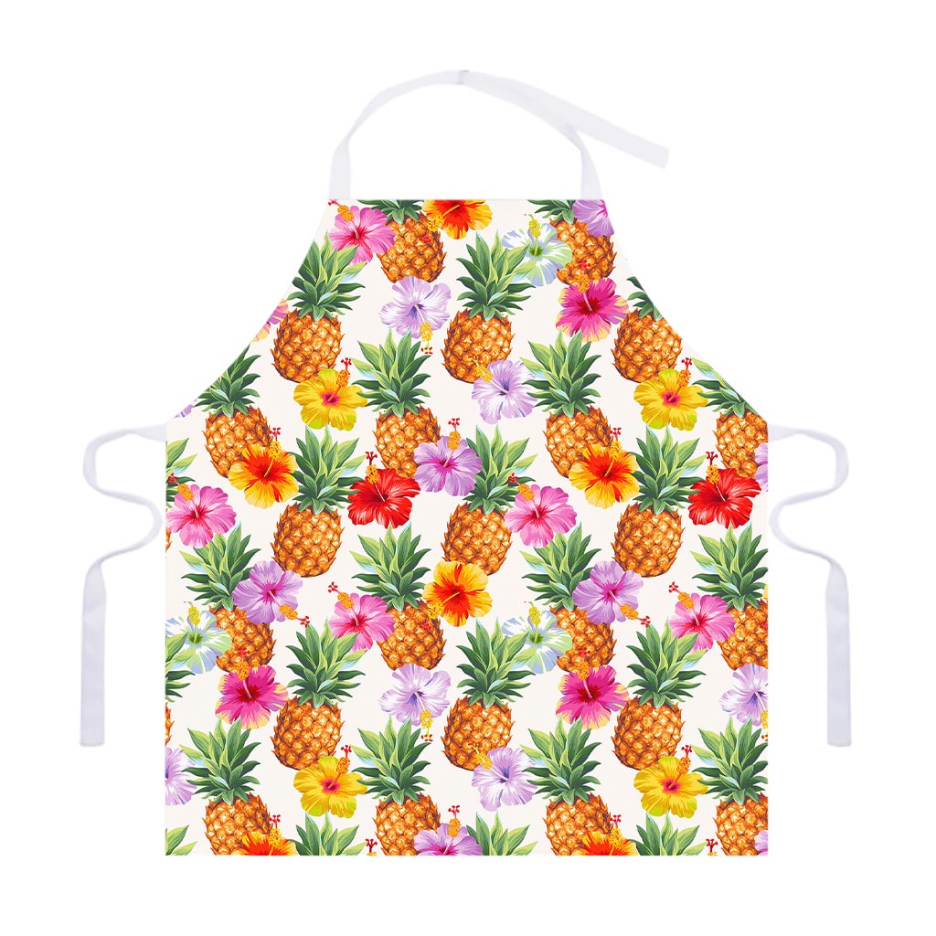 Hawaii Hibiscus Pineapple Pattern Print Adjustable Apron