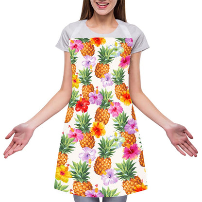 Hawaii Hibiscus Pineapple Pattern Print Adjustable Apron