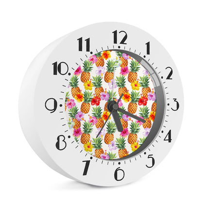Hawaii Hibiscus Pineapple Pattern Print Alarm Clock