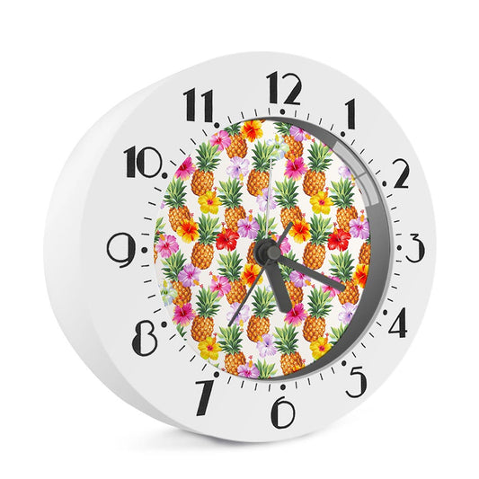 Hawaii Hibiscus Pineapple Pattern Print Alarm Clock