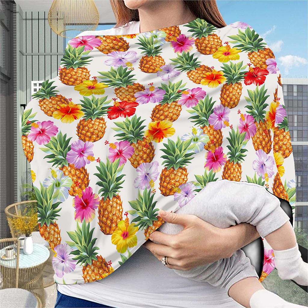 Hawaii Hibiscus Pineapple Pattern Print Baby Seat Cover