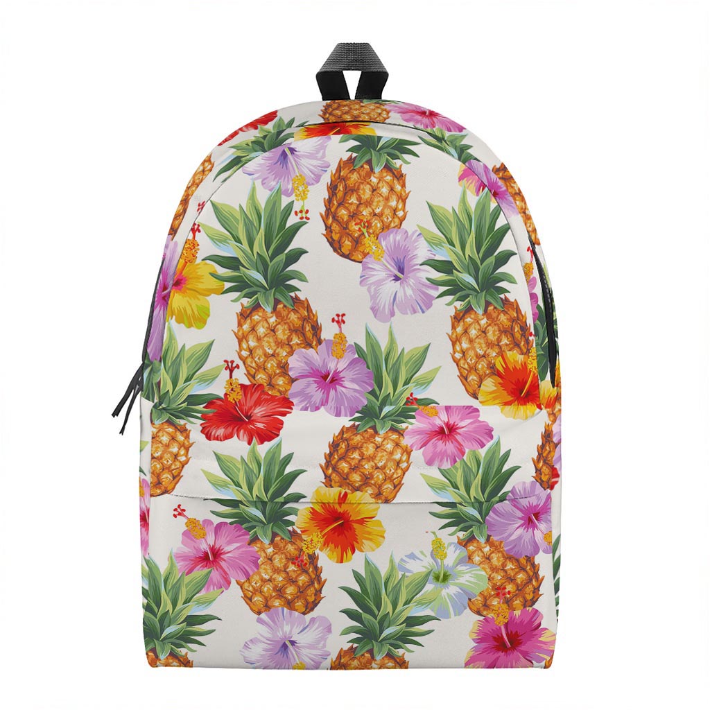 Hawaii Hibiscus Pineapple Pattern Print Backpack