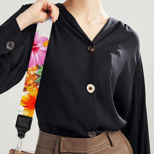 Hawaii Hibiscus Pineapple Pattern Print Bag Strap