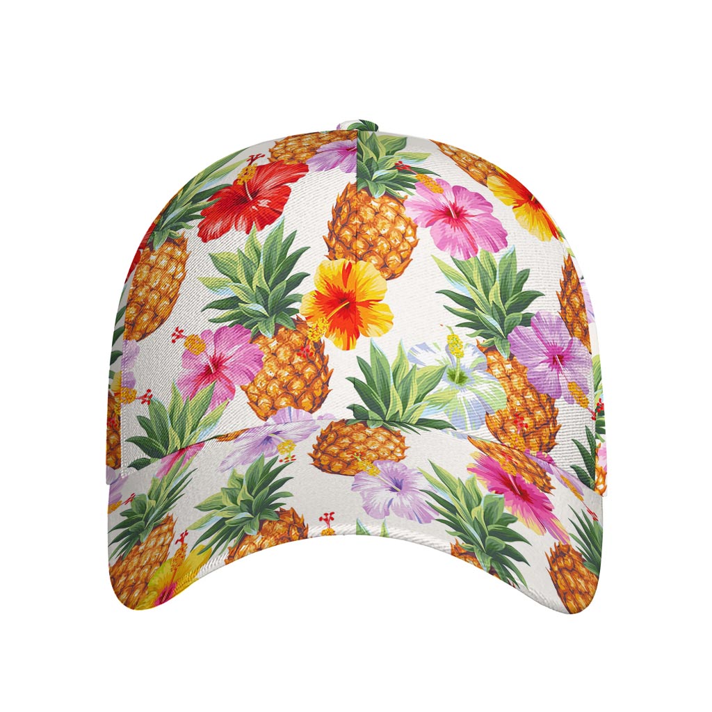 Hawaii Hibiscus Pineapple Pattern Print Baseball Cap