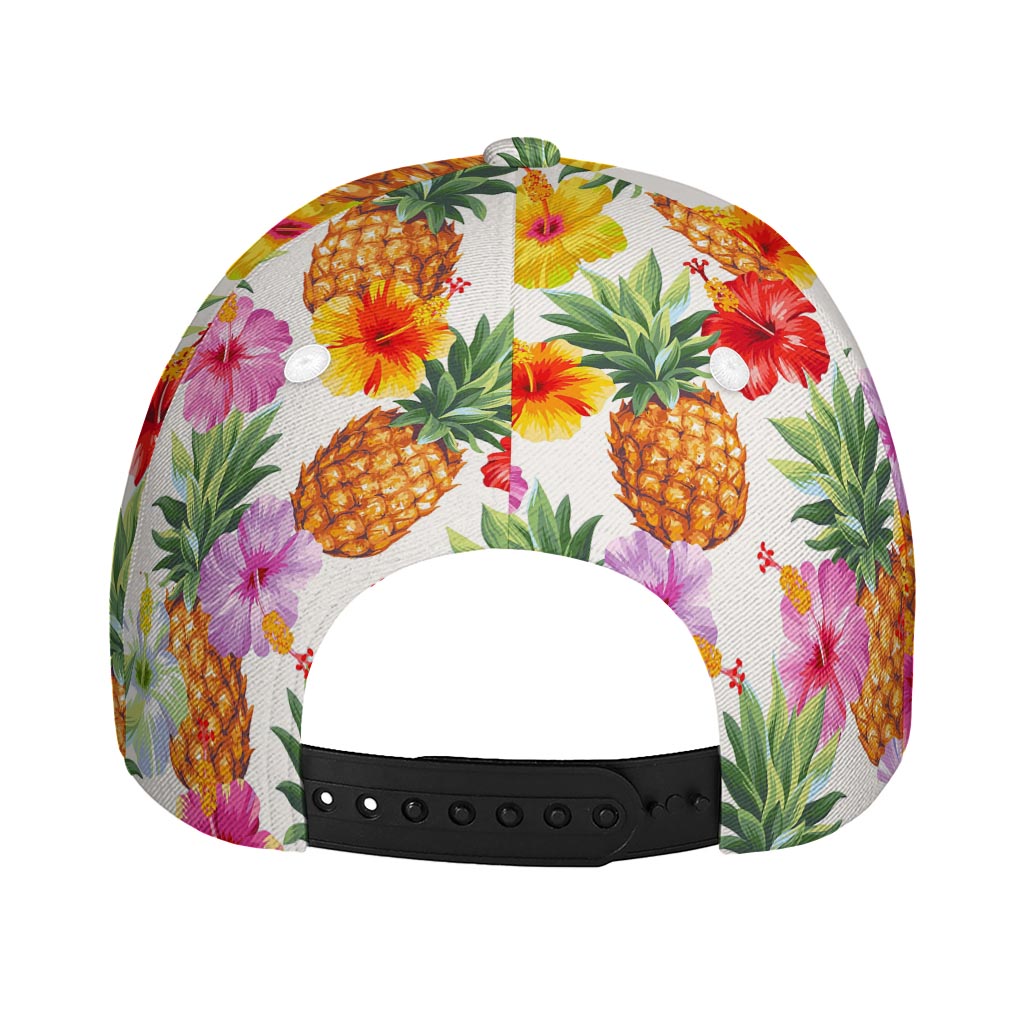 Hawaii Hibiscus Pineapple Pattern Print Baseball Cap