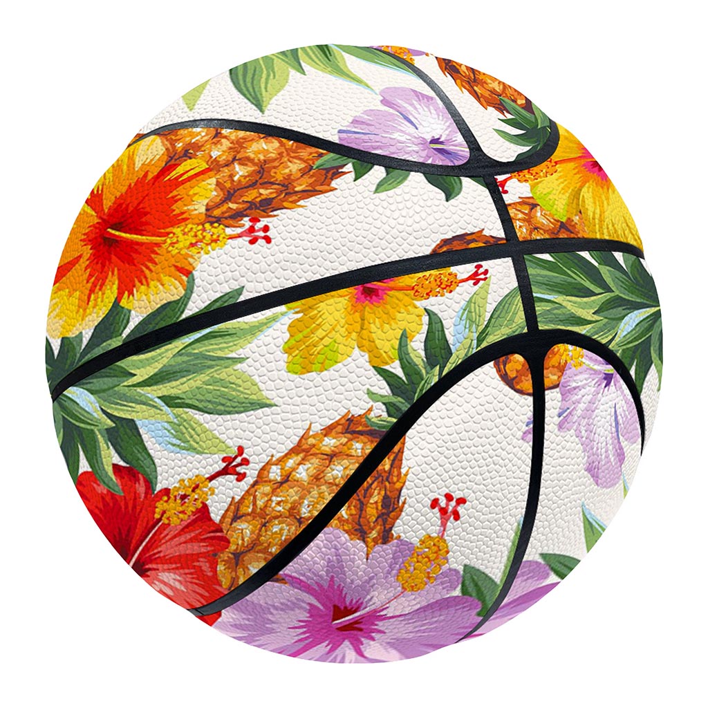 Hawaii Hibiscus Pineapple Pattern Print Basketball