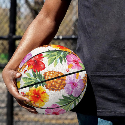 Hawaii Hibiscus Pineapple Pattern Print Basketball