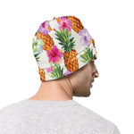 Hawaii Hibiscus Pineapple Pattern Print Beanie