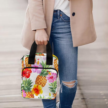 Hawaii Hibiscus Pineapple Pattern Print Bible Tote Bag