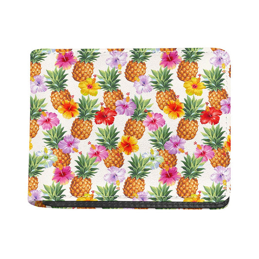 Hawaii Hibiscus Pineapple Pattern Print Bifold Wallet