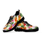 Hawaii Hibiscus Pineapple Pattern Print Black Running Shoes