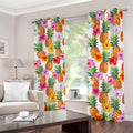Hawaii Hibiscus Pineapple Pattern Print Dimout Grommet Curtains