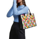 Hawaii Hibiscus Pineapple Pattern Print Canvas Tote Bag