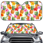 Hawaii Hibiscus Pineapple Pattern Print Car Windshield Sun Shade