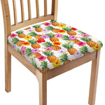 Hawaii Hibiscus Pineapple Pattern Print Chair Cushion Cover