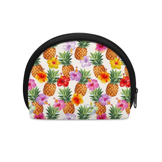 Hawaii Hibiscus Pineapple Pattern Print Coin Purse