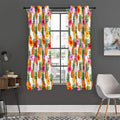 Hawaii Hibiscus Pineapple Pattern Print Grommet Curtain Panels