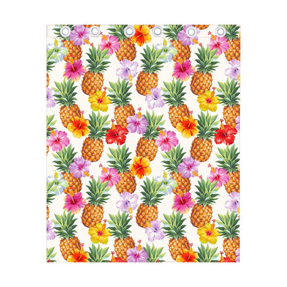Hawaii Hibiscus Pineapple Pattern Print Curtain