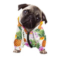 Hawaii Hibiscus Pineapple Pattern Print Dog Zip Up Hoodie