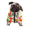 Hawaii Hibiscus Pineapple Pattern Print Dog Zip Up Jacket