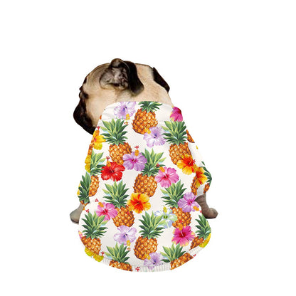 Hawaii Hibiscus Pineapple Pattern Print Dog Zip Up Jacket
